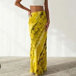 Le Salty Size XS Yellow And Green Wrap Pencil Maxi Skirt Resort Wear